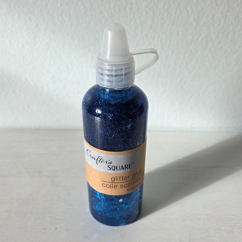 New Crafter's Square Blue Glitter Glue 3.8 fl oz
